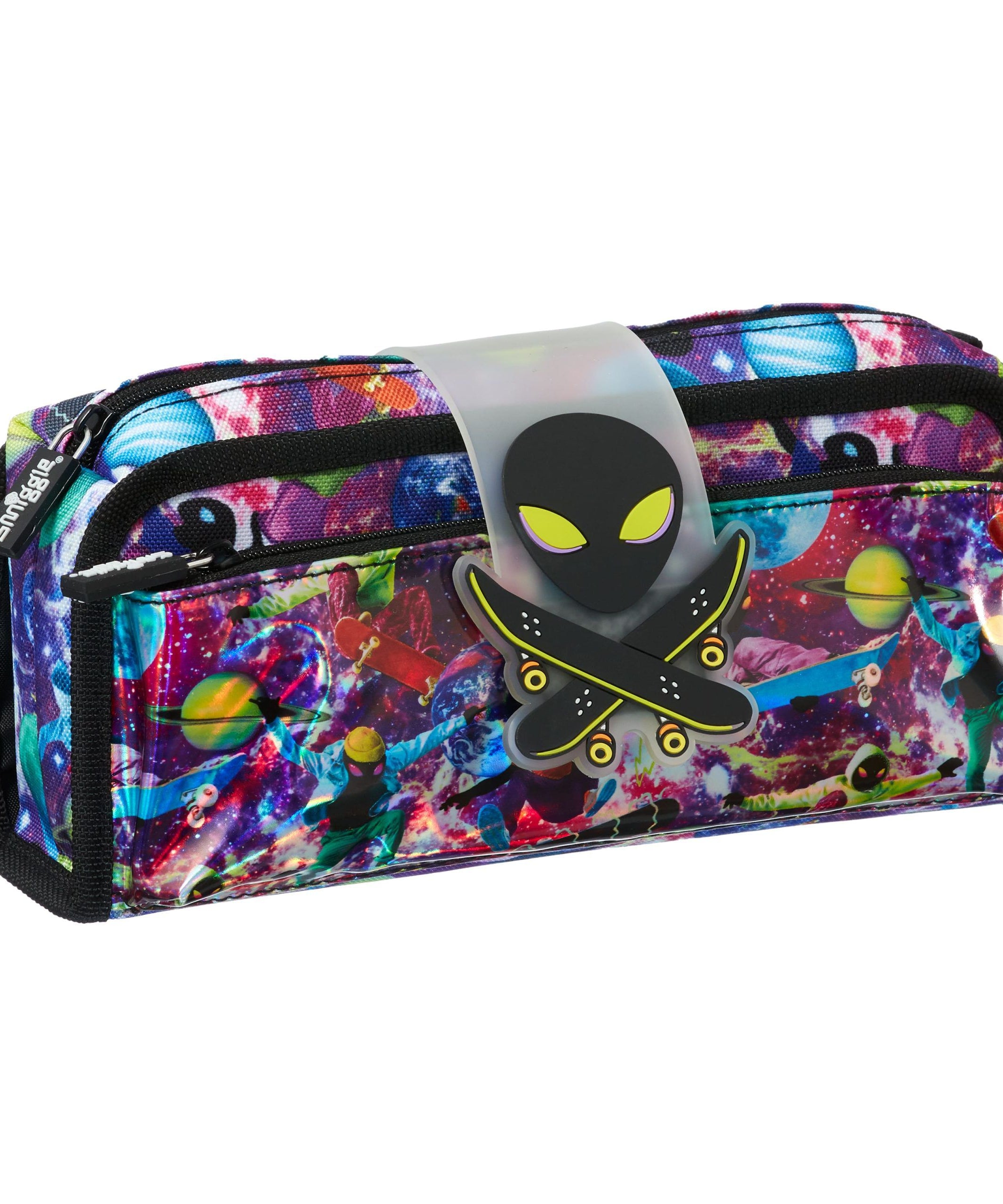 Smiggle - Galaxy İki Gözlü Özel Seri Kalem Kutusu-Dinossi