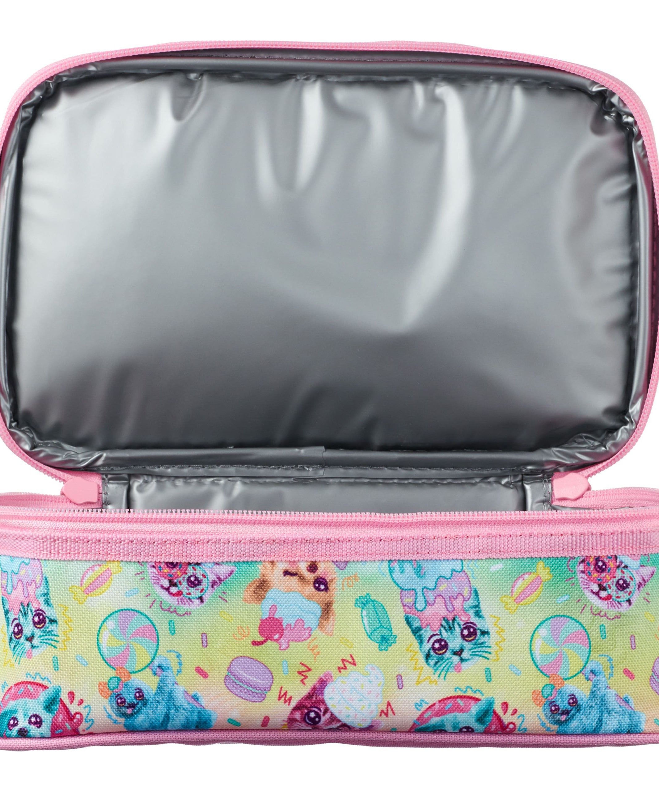 Smiggle - Galaxy Çift Katlı Tatlı Kediler Hayvanlar Beslenme Çantası-Dinossi