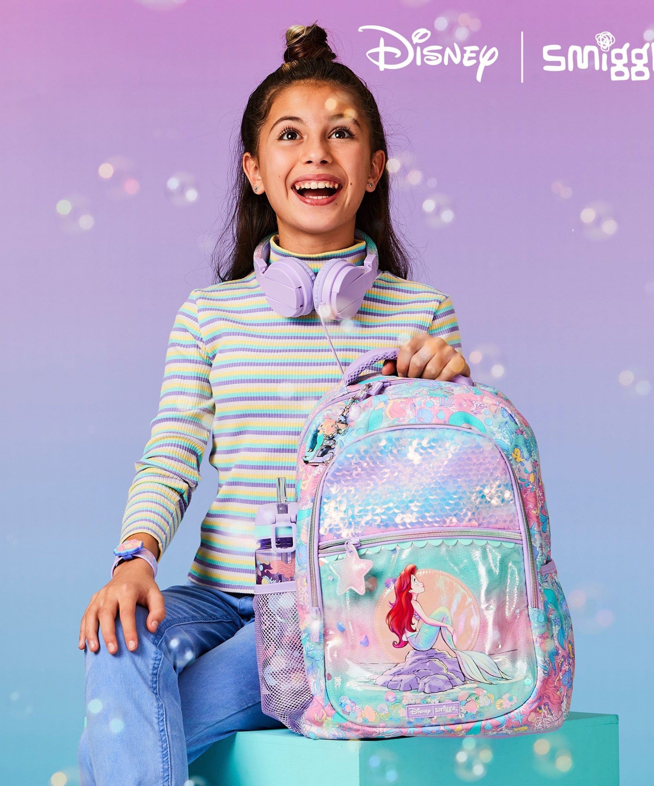 Smiggle – Disney Prenses Ariel 3'lü Okul Çanta Seti-Dinossi