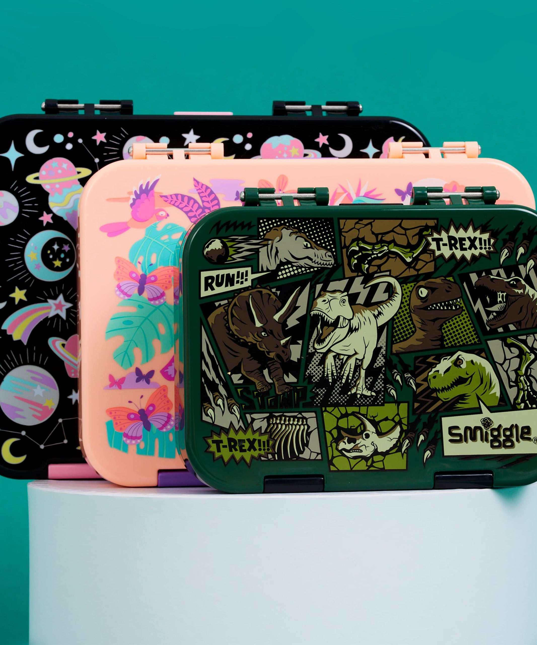 Smiggle - Beyond Büyük Boy Dondurma Desenli Öğle Yemeği Kutusu-Dinossi