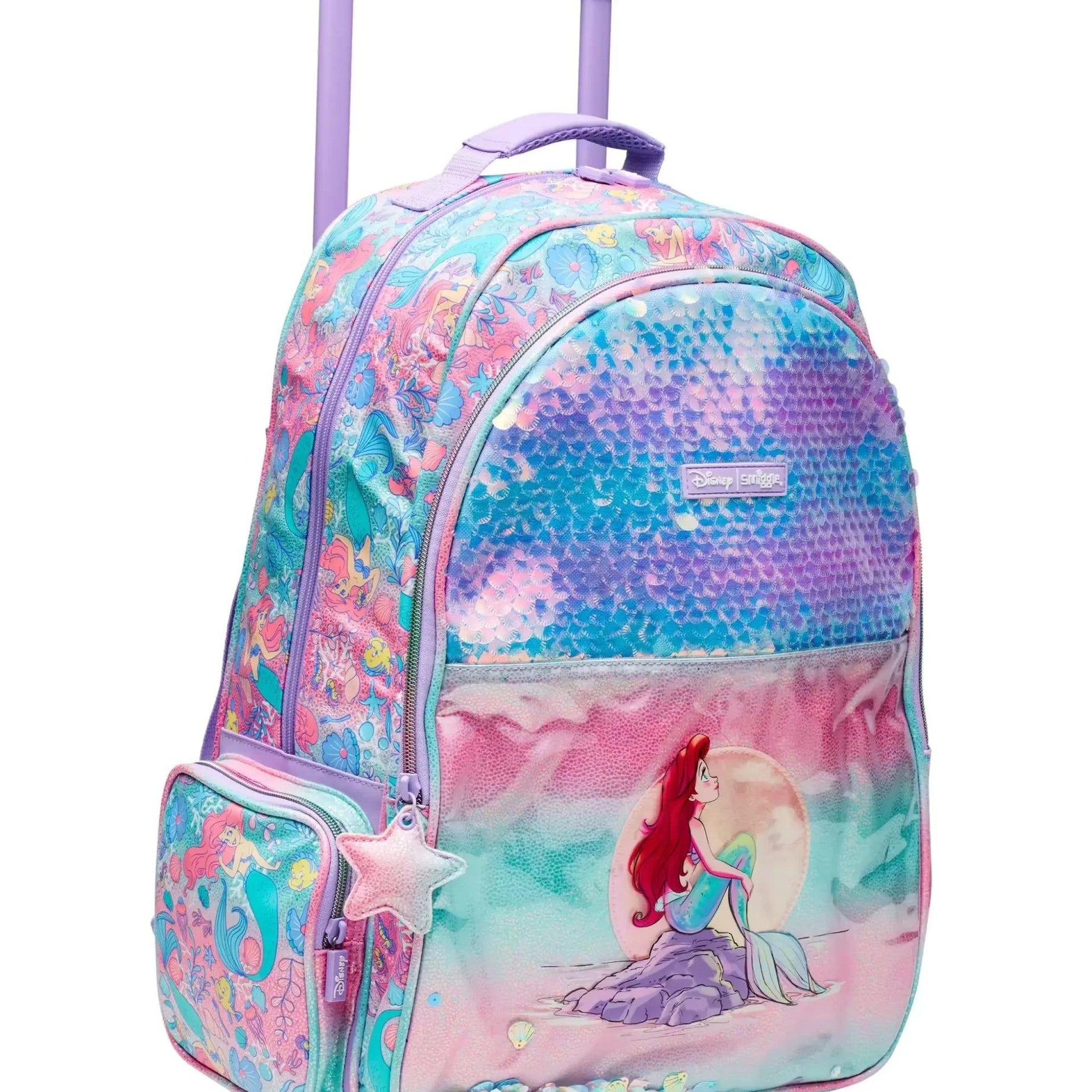 Smiggle - Disney Prenses Çekçekli Işıklı Tekerlekli Çanta-Dinossi