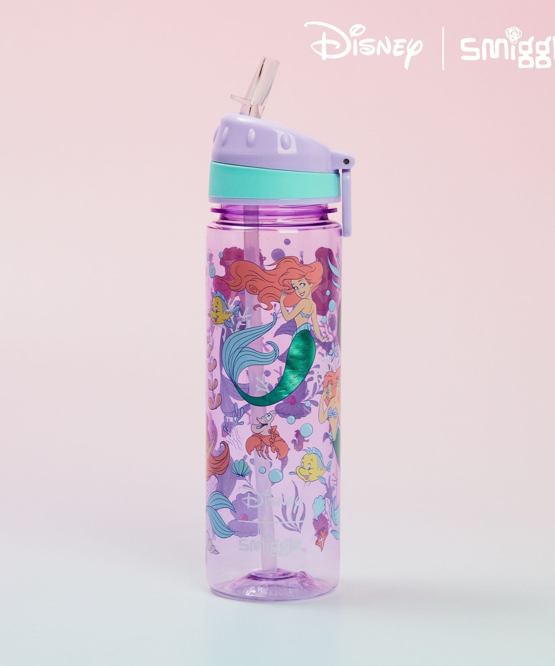 Smiggle - Disney Prenses Pipetli 650ML BPA İçermeyen Suluk-Dinossi