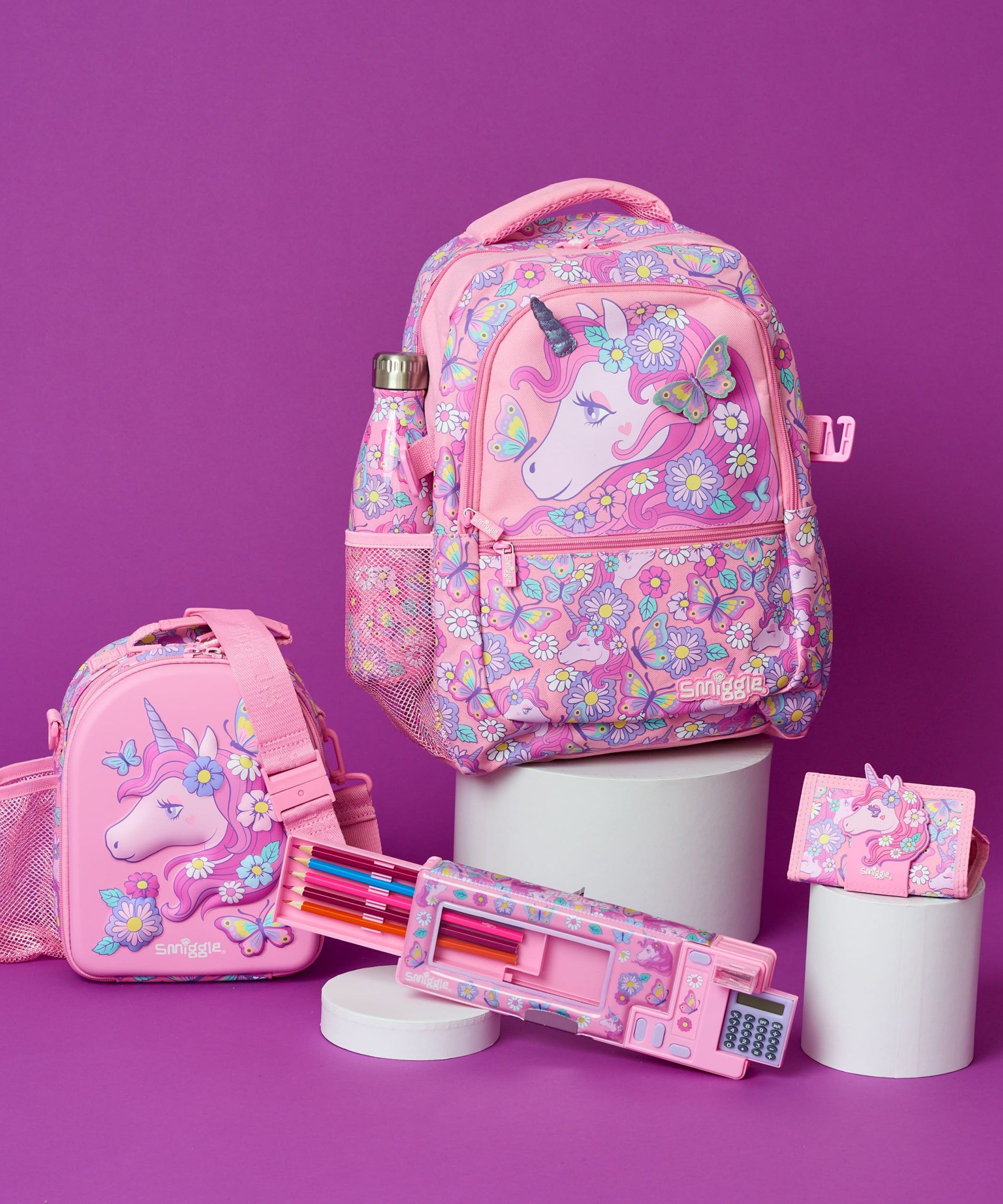 Smiggle - Hey There Hesap Makineli Otomatik Kalem Kutusu-Dinossi