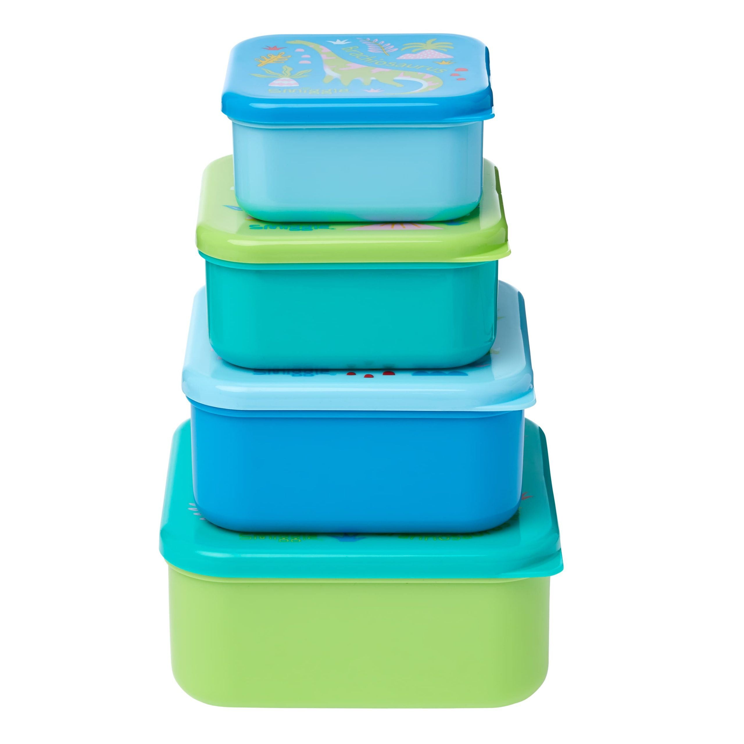 Smiggle - Cloud Nine Öğlen Yemeği Saklama Kapları 4'lü-Dinossi