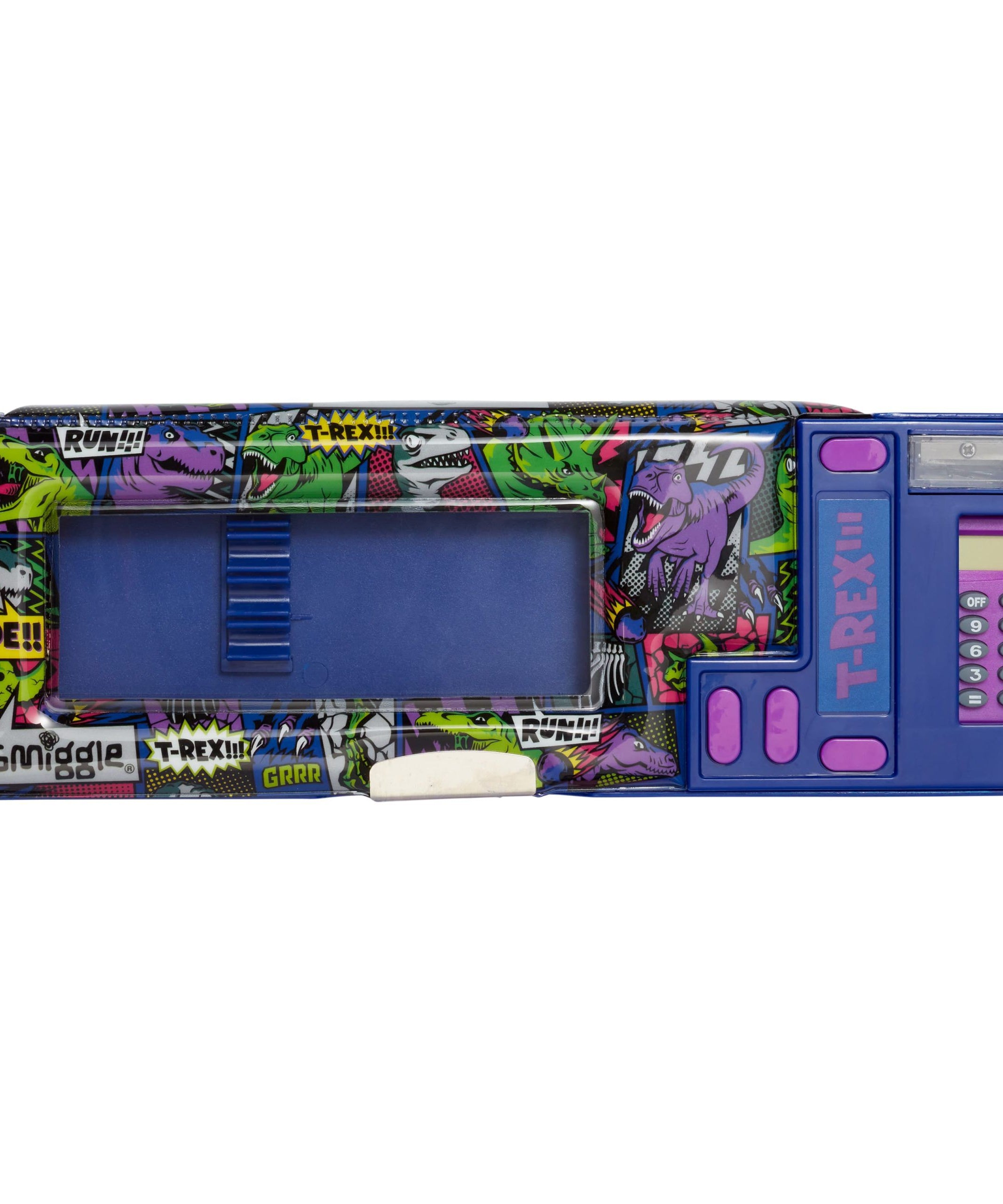 Smiggle - Bright Side Hesap Makineli Otomatik Kalem Kutusu-Dinossi