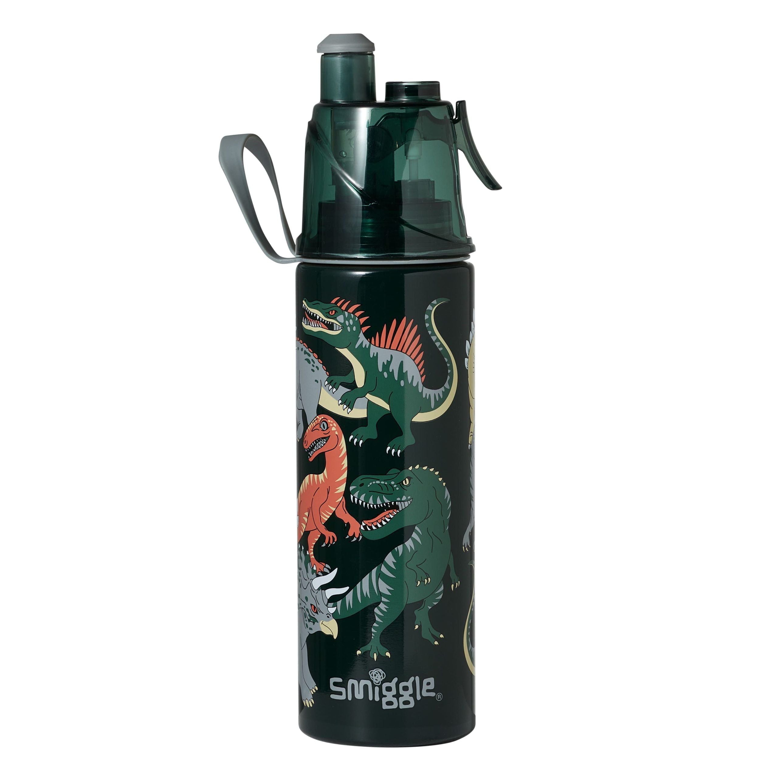 Smiggle - Su Püskürtmeli 500 ML Çelik Matara-Dinossi