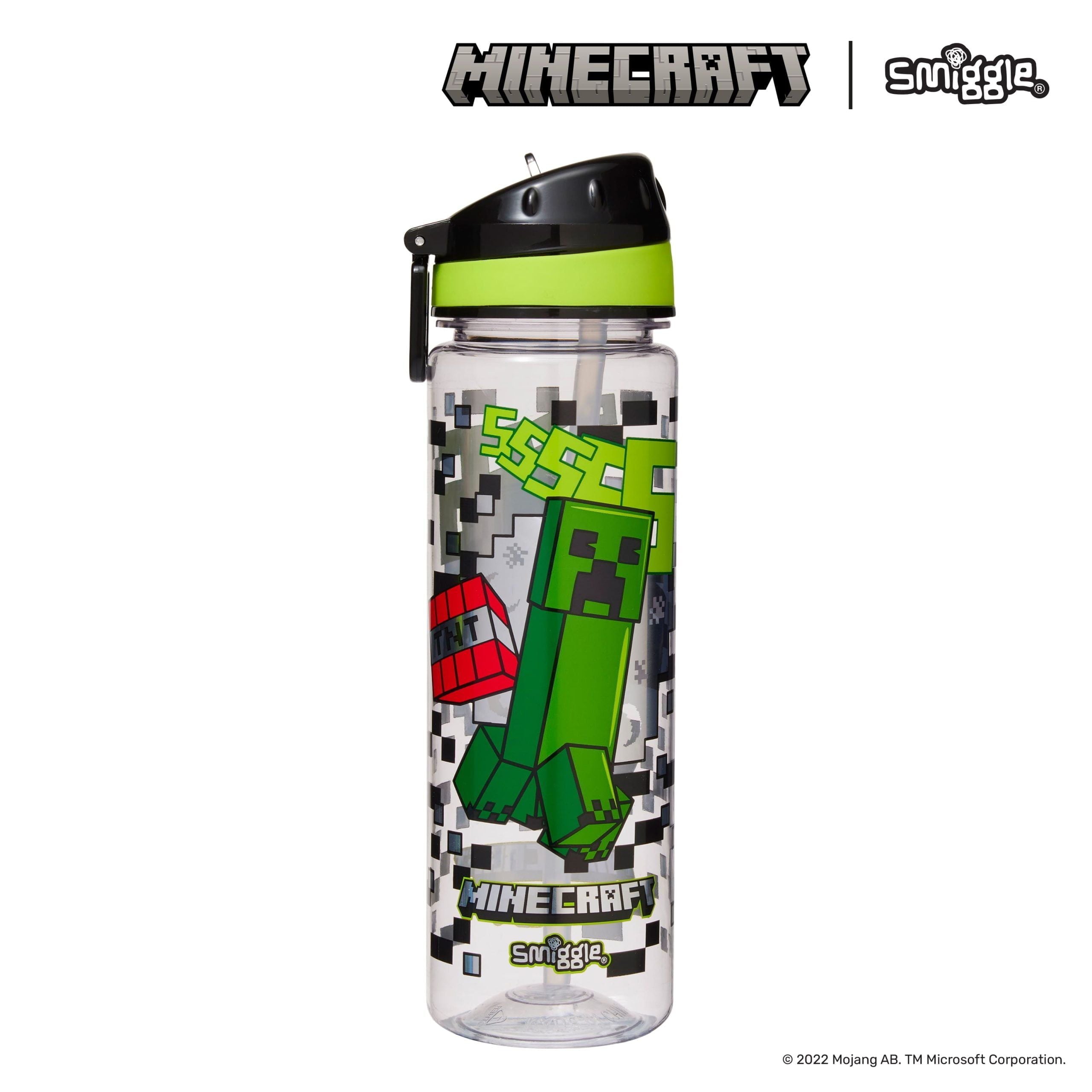 Smiggle - Minecraft Pipetli 650ML BPA&apos;sız Suluk-Dinossi
