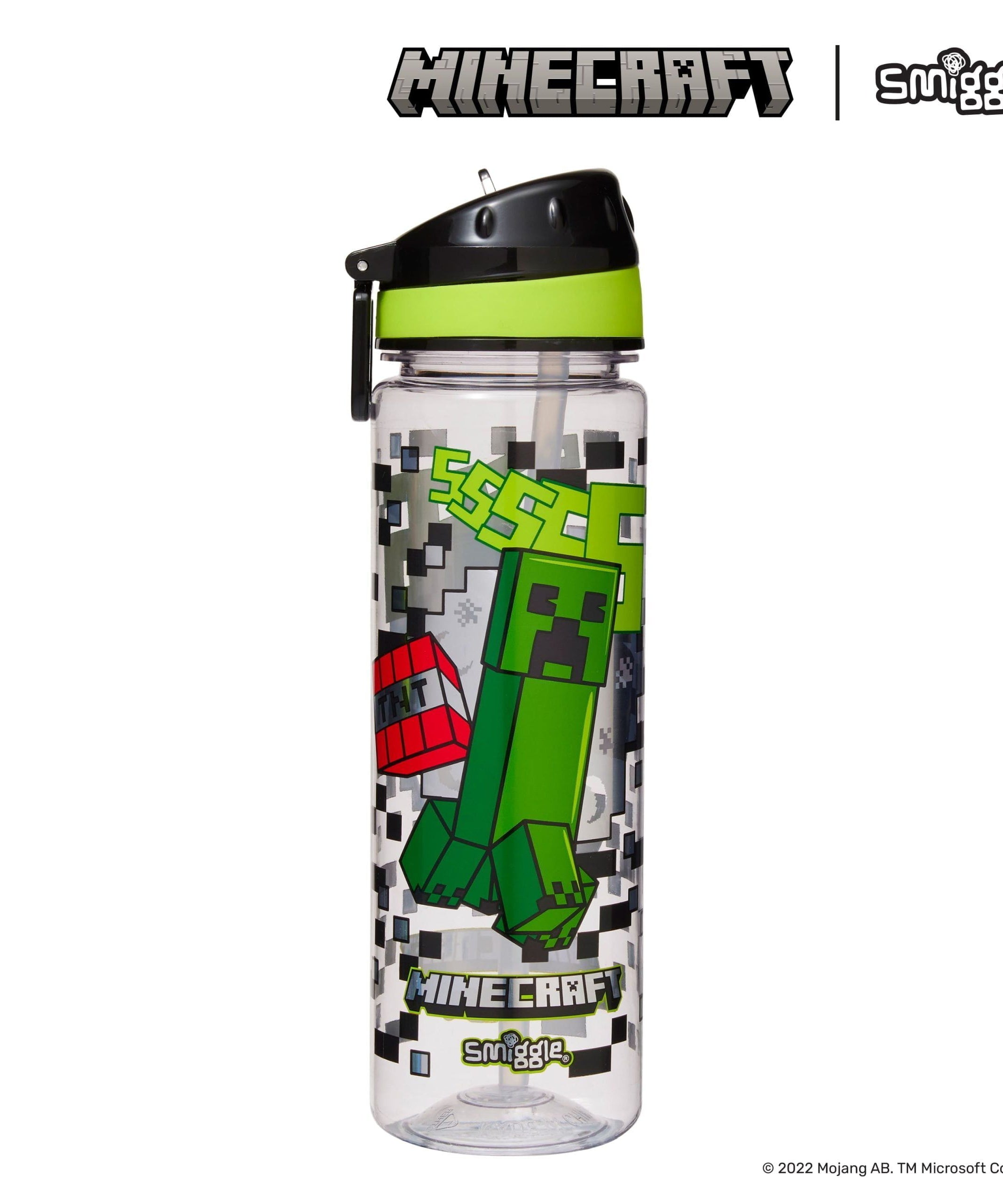 Smiggle - Minecraft Pipetli 650ML BPA&apos;sız Suluk-Dinossi