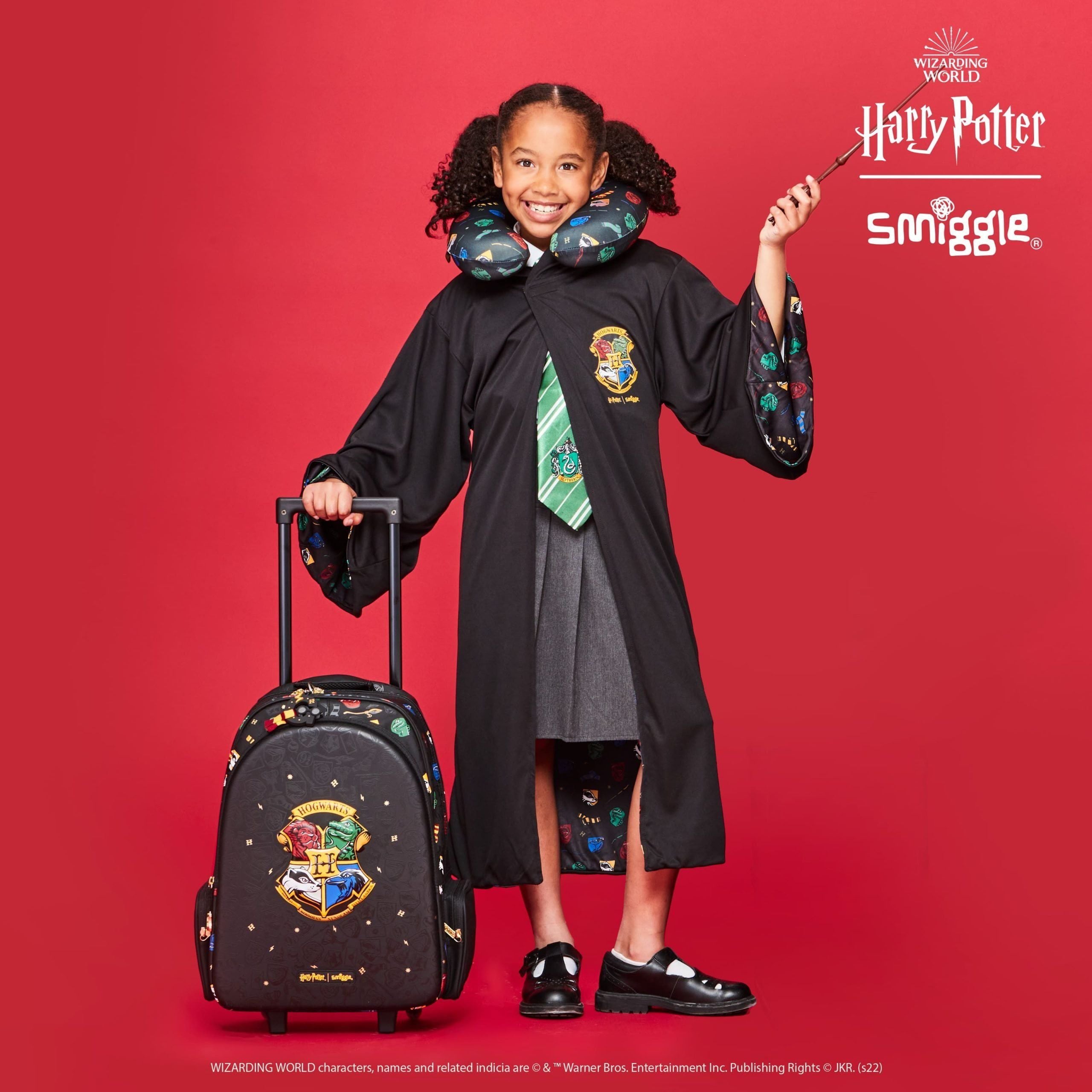 Smiggle - Harry Potter Işıklı Tekerlekli Çekçekli Sırt Çantası-Dinossi