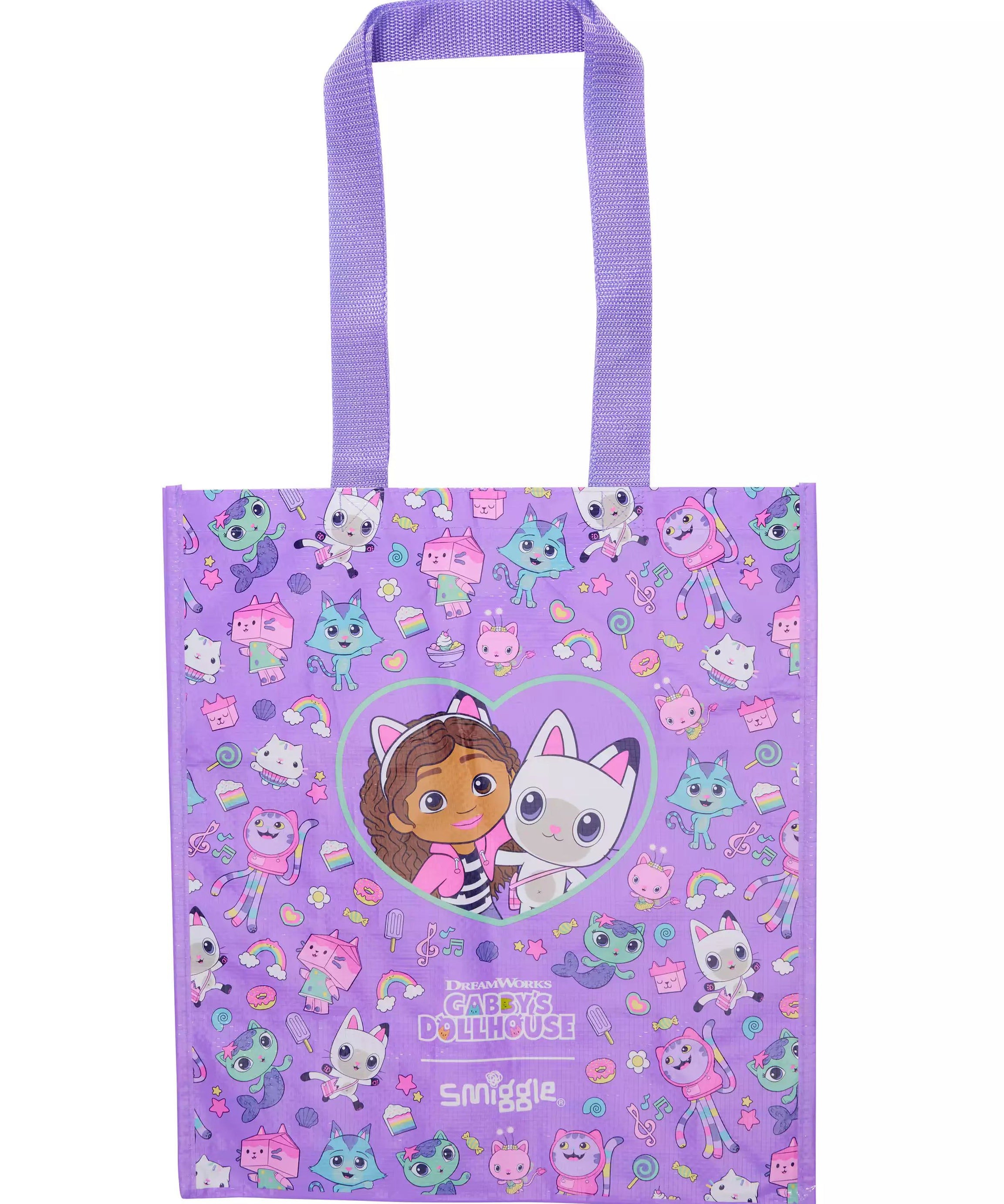 Smiggle - Gabbys Dollhouse Orta Boy Yeniden Kullanabilir El Çantası-Dinossi