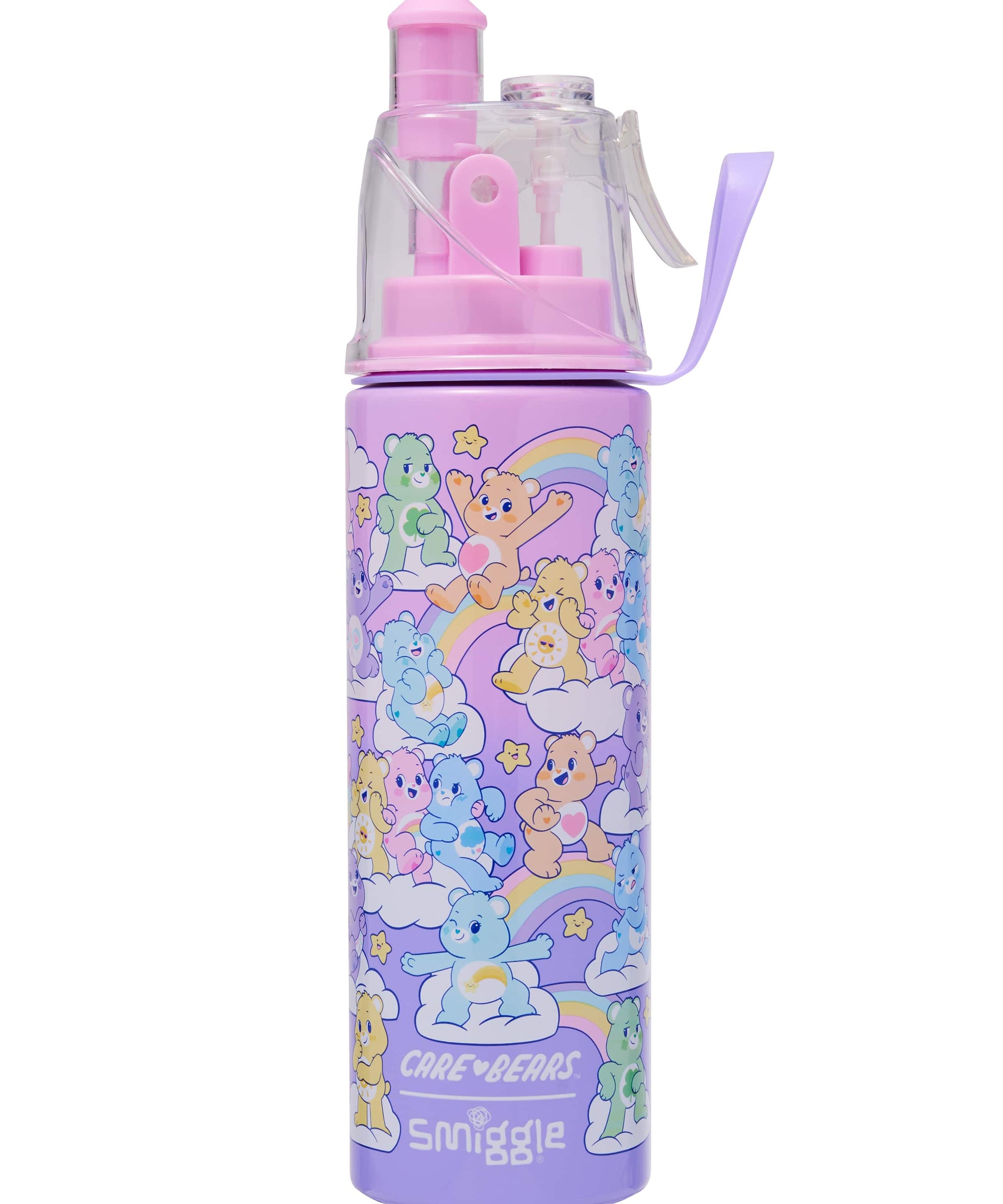 Smiggle - Бутылка из нержавеющей стали с распылителем воды Care Bears 500ML