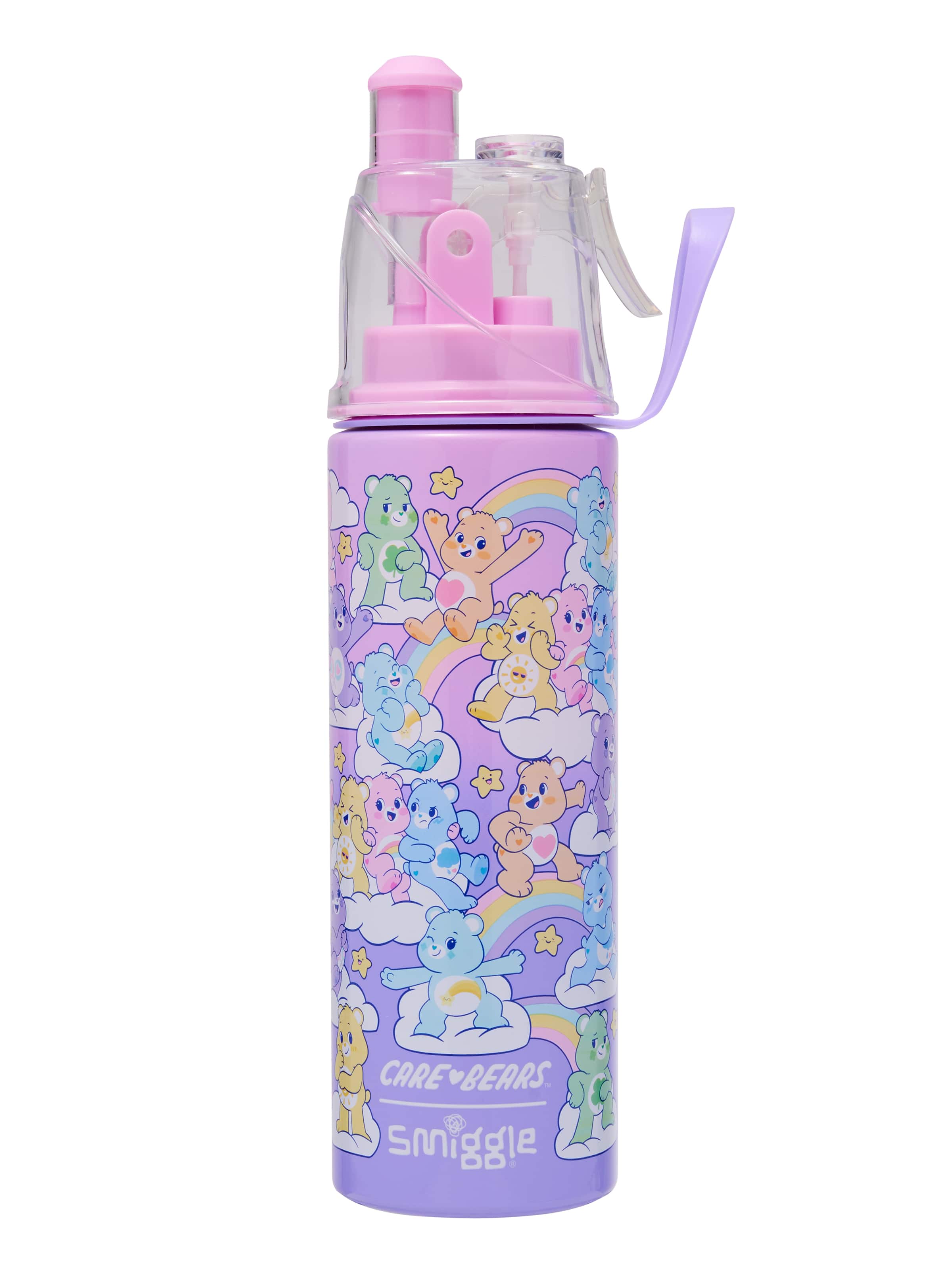 Smiggle - Бутылка из нержавеющей стали с распылителем воды Care Bears 500ML