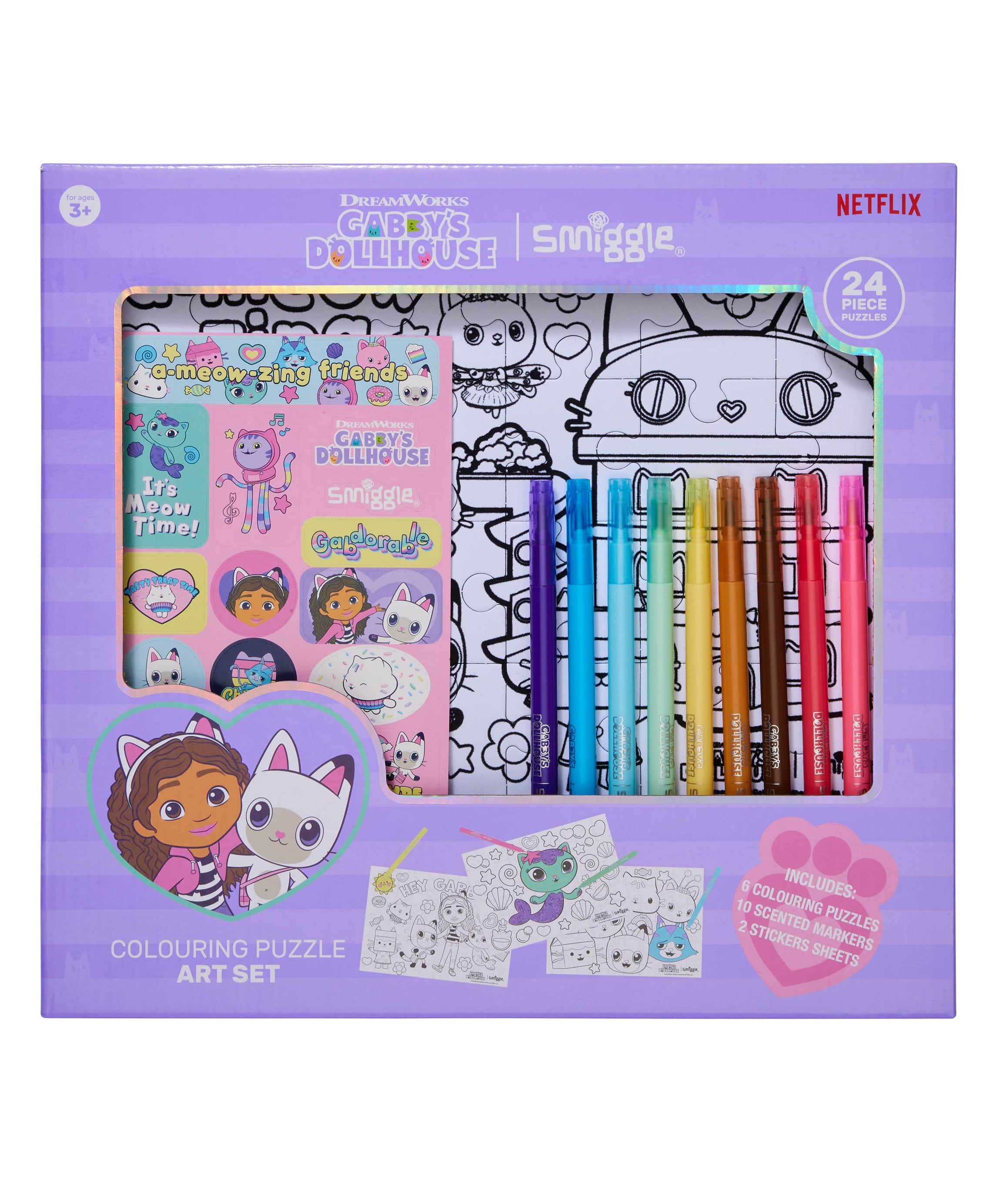 Smiggle - Gabbys Dollhouse Bulmaca ve Sanat Kırtasiye Seti-Dinossi