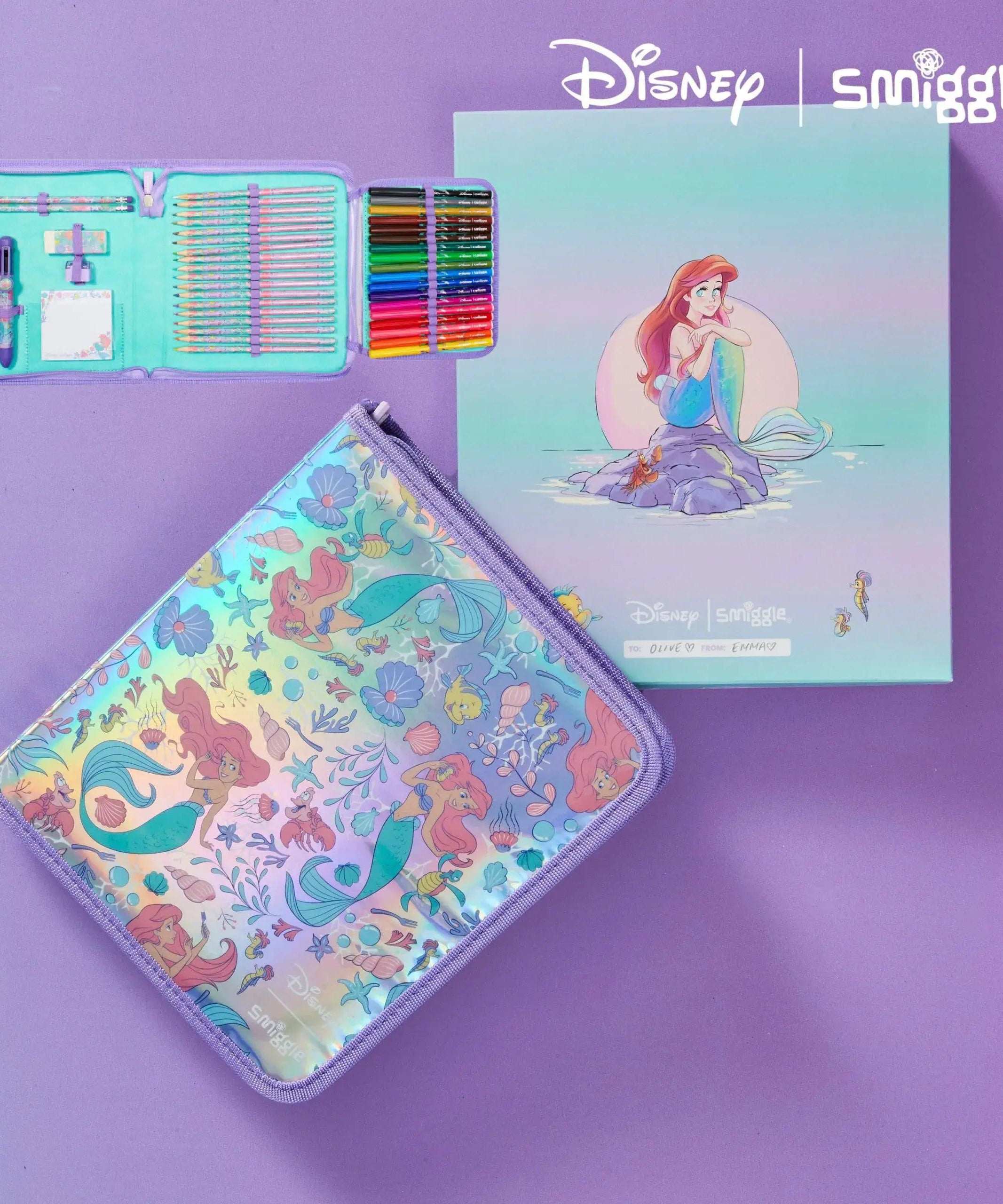 Smiggle - Disney Prenses Kalem Kutusu ve Boyaları Kırtasiye Seti Kiti-Dinossi