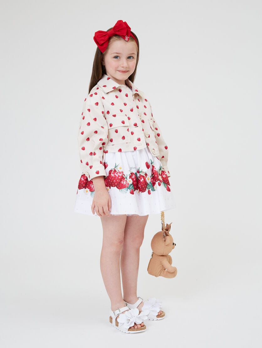 Monnalisa Girls Gabardine Jacket in Beige