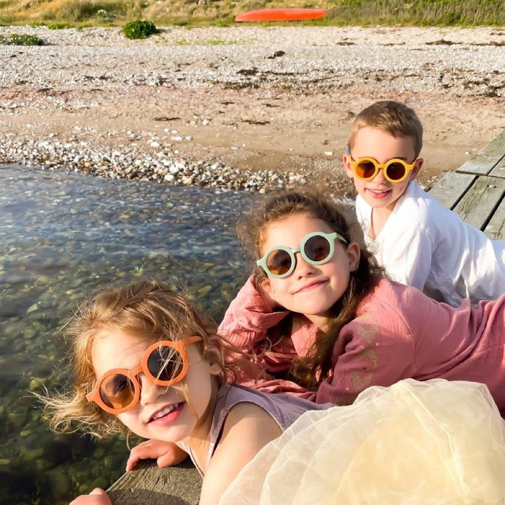 Dinossi - Sürdürülebilir Çocuk Güneş Gözlüğü Yuvarlak Model - Kahverengi-Dinossi