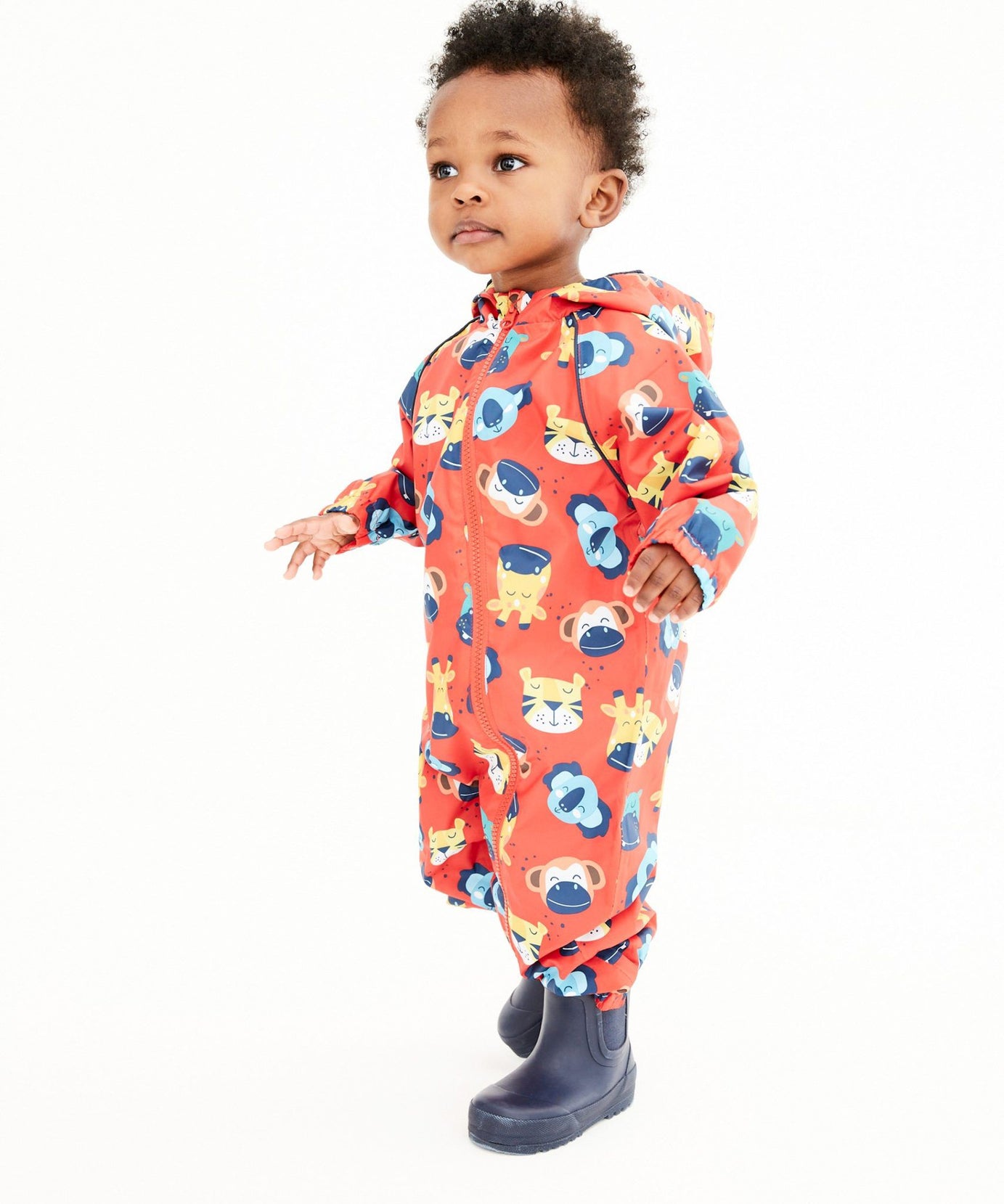 Next - Polar Astarlı Hayvanlar Desenli Çocuk Yağmurluğu - 12-18 Aylık-Dinossi