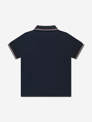 Emporio Armani Boys Logo Polo Shirt in Navy