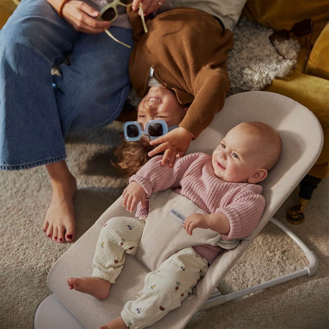 BabyBjorn Bliss Woven Melange - Light Beige-Baby Bouncers-Light Beige-One Size | Natural Baby Shower