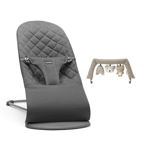 BabyBjorn Bouncer Bliss - Woven - Anthracite-Baby Bouncers-Soft Friends Sand- | Natural Baby Shower