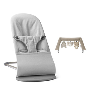 BabyBjörn Bouncer Bliss Woven Mélange - Light Grey-Baby Bouncers-Soft Friends Sand- | Natural Baby Shower