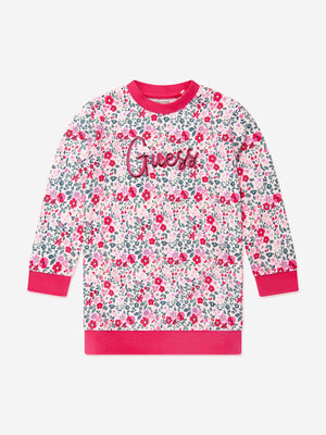 Guess Girls Floral Leggings Set in Red