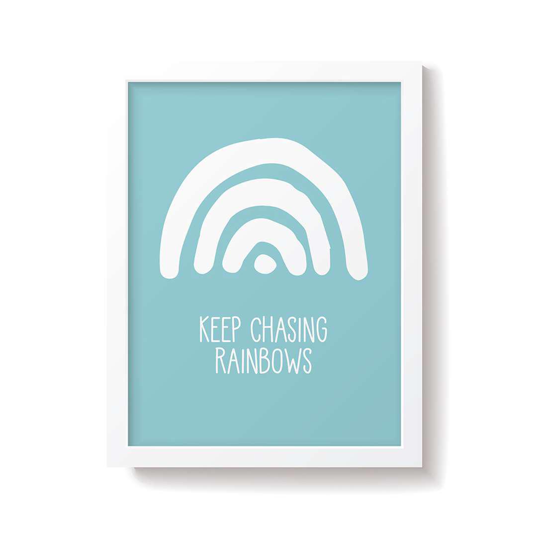 Snuz Keep Chasing Rainbows Nursery Print - Blue-Prints- | Natural Baby Shower