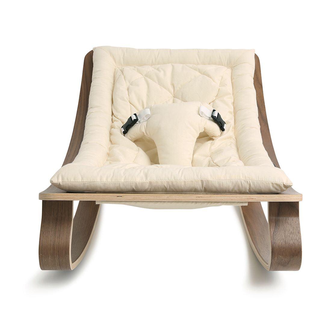 Charlie Crane LEVO Baby Rocker - Walnut + Organic White-Rockers-No Toy Arch- | Natural Baby Shower