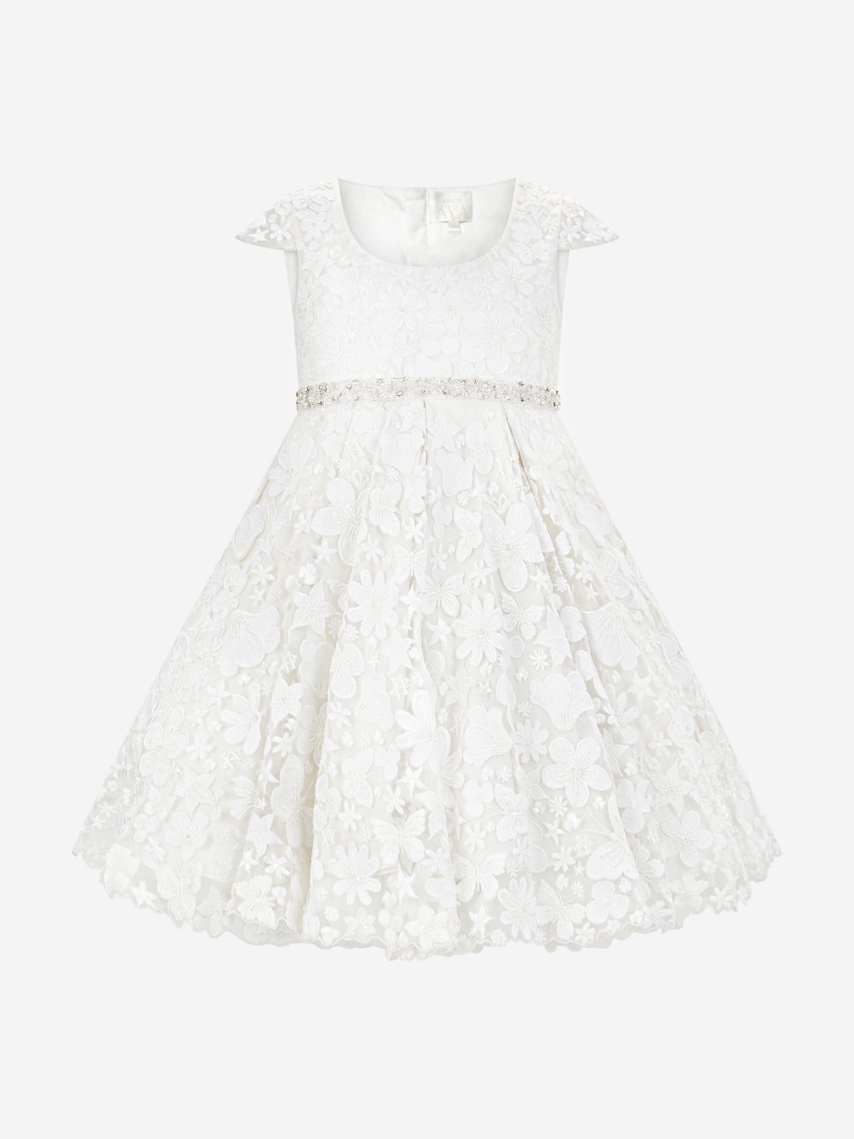 Maison Ava Girls Ariel Occasion Dress in Ivory