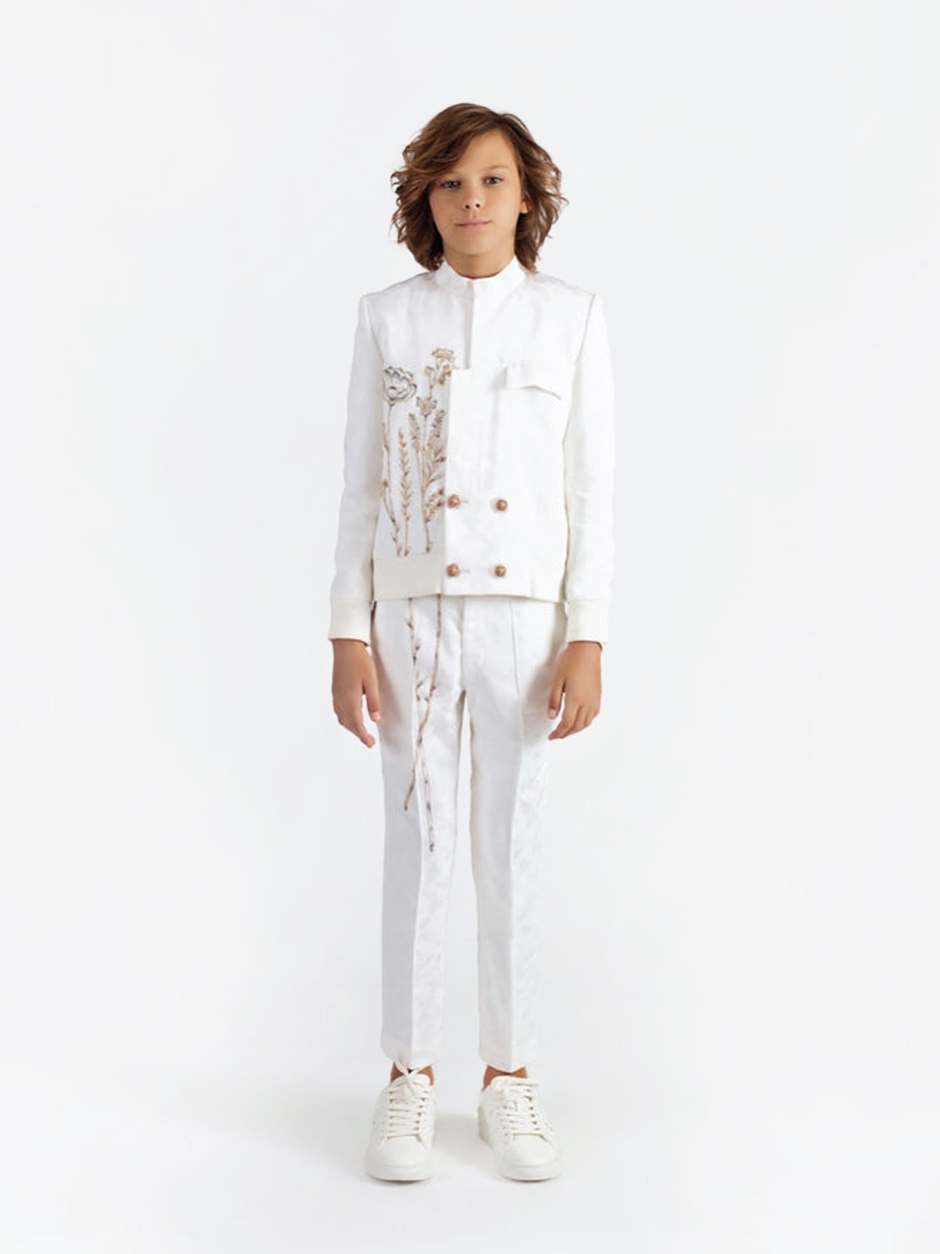 Maison Ava Boys Lance Suit in White
