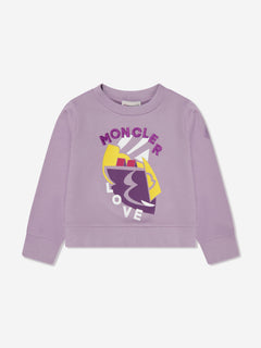 Moncler Enfant Girls Graphic Print Sweatshirt in Lilac