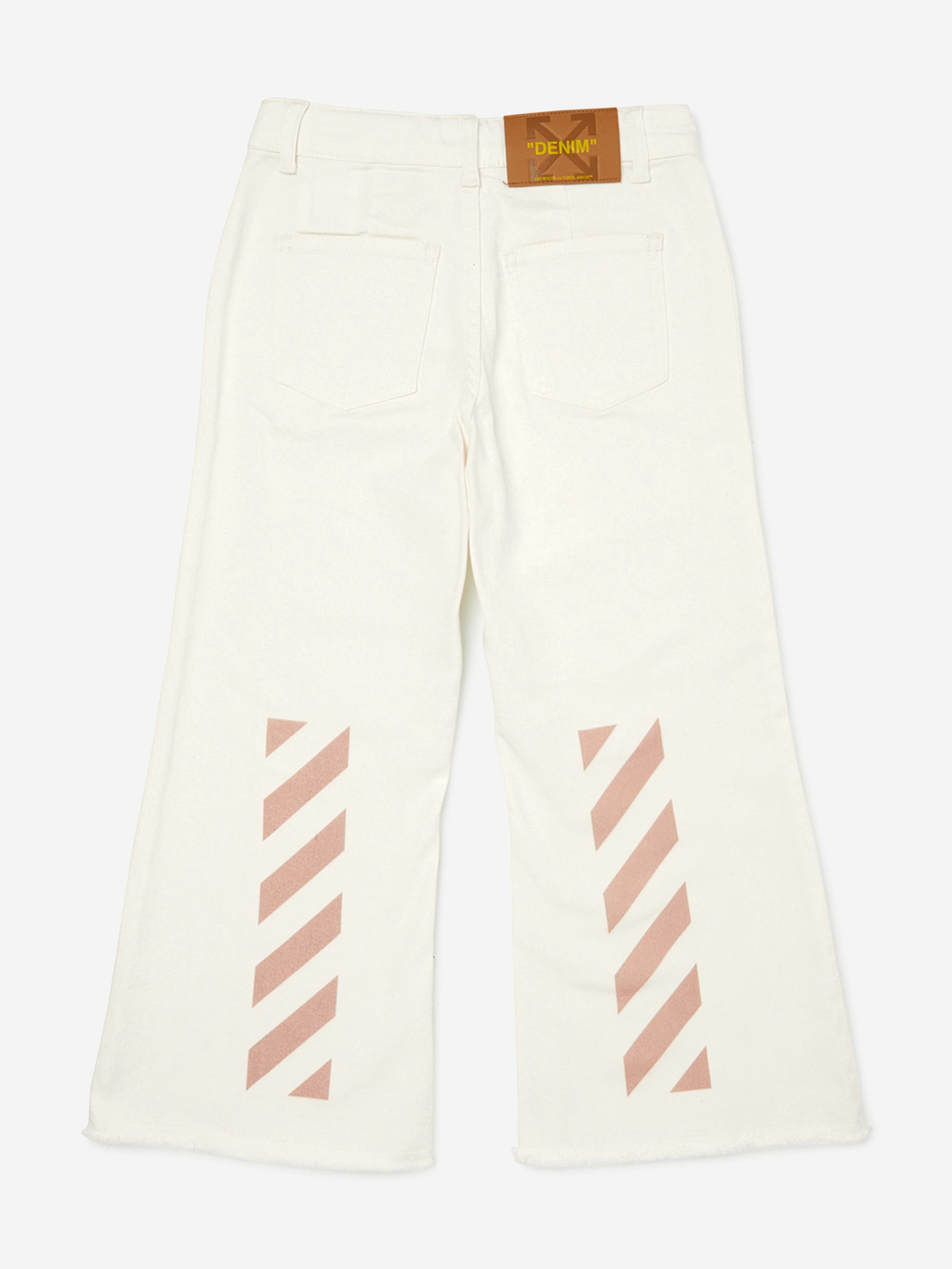 Off-White Girls Bookish Diag Denim Jeans in White
