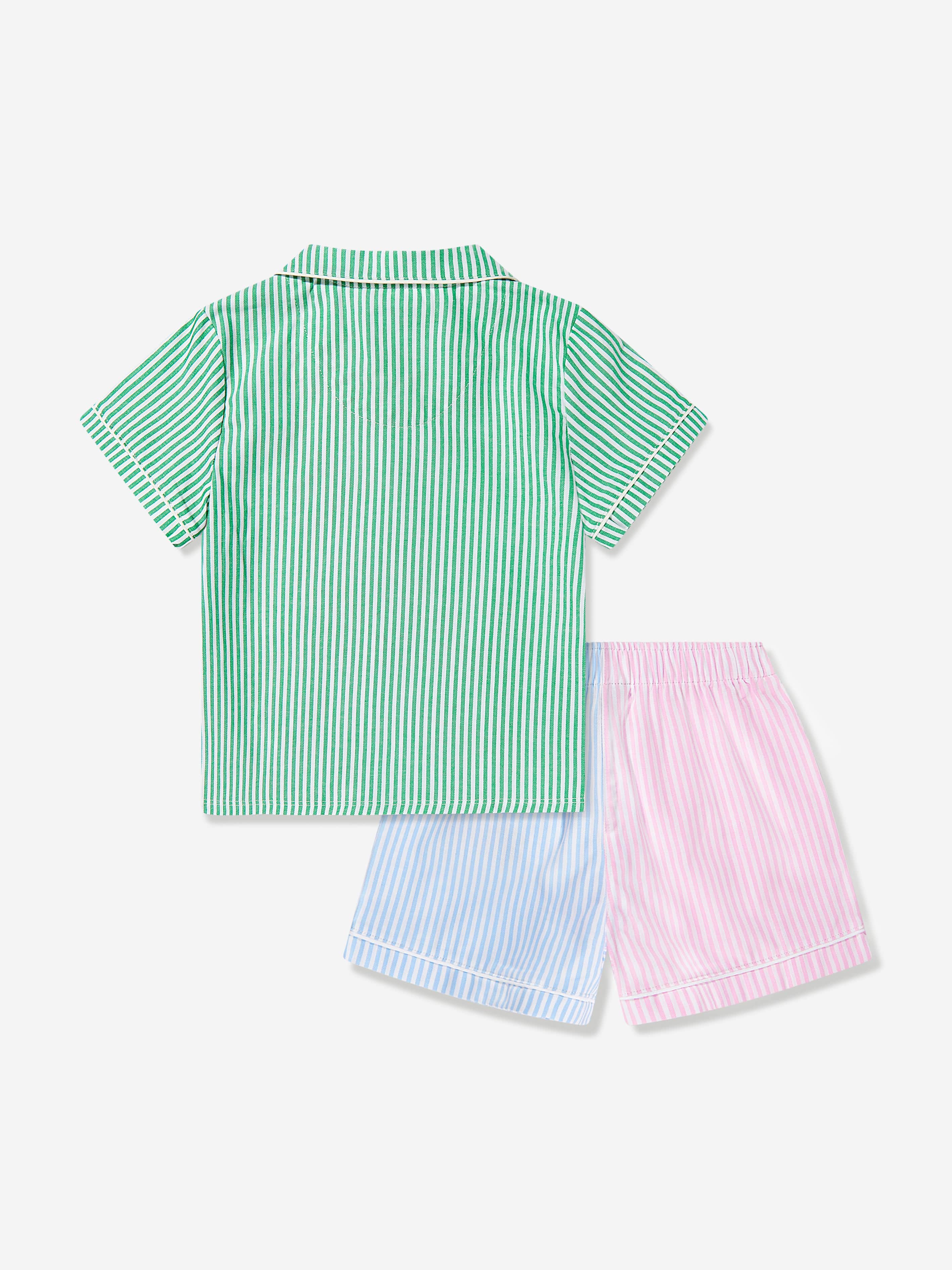 Ralph Lauren Girls Oxford Short Pyjama Set in Multicolour