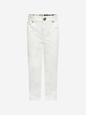 Roberto Cavalli Girls & Leopard Gabardine Trousers