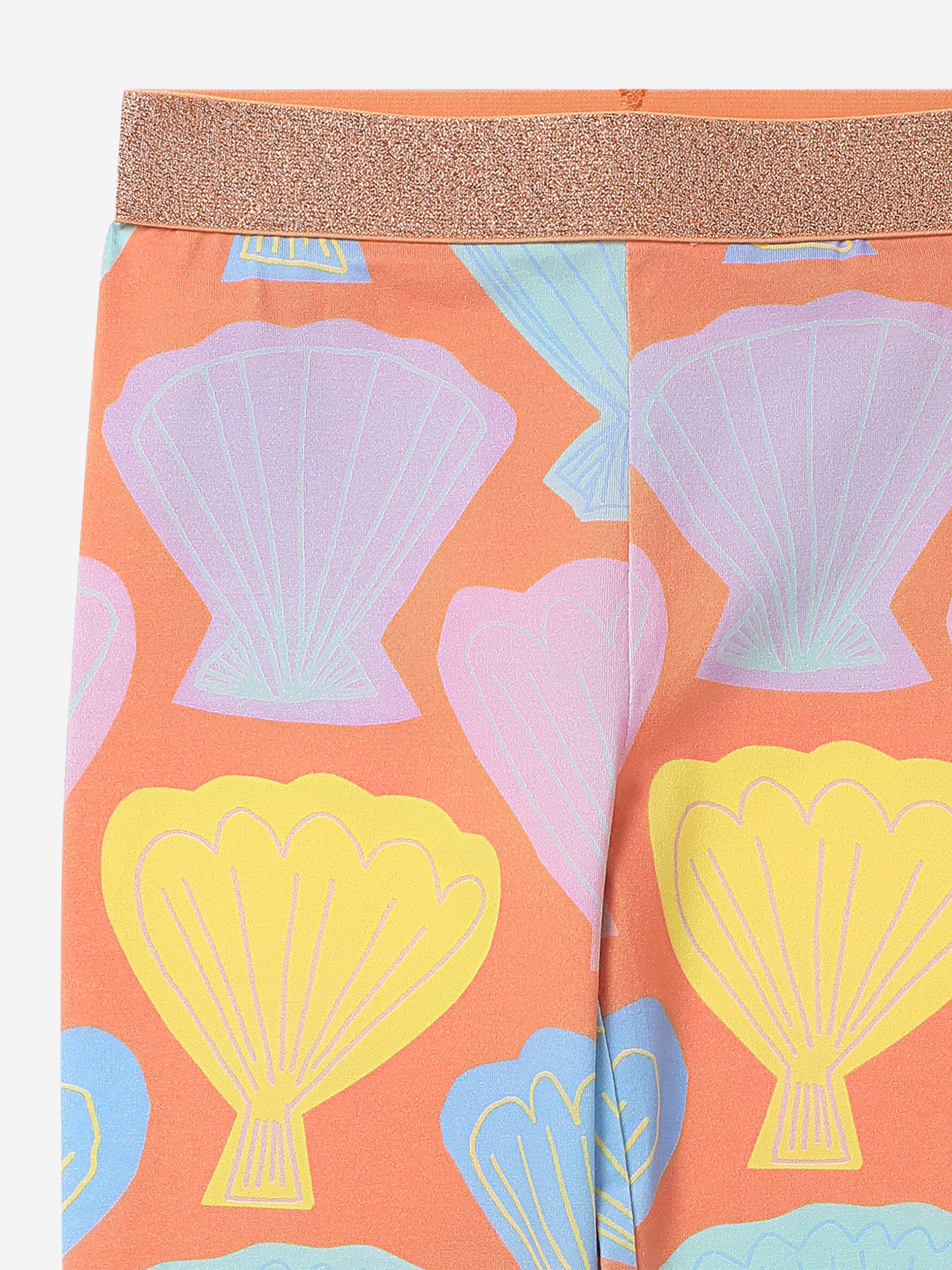 Stella McCartney Girls Shell Print Leggings in Orange