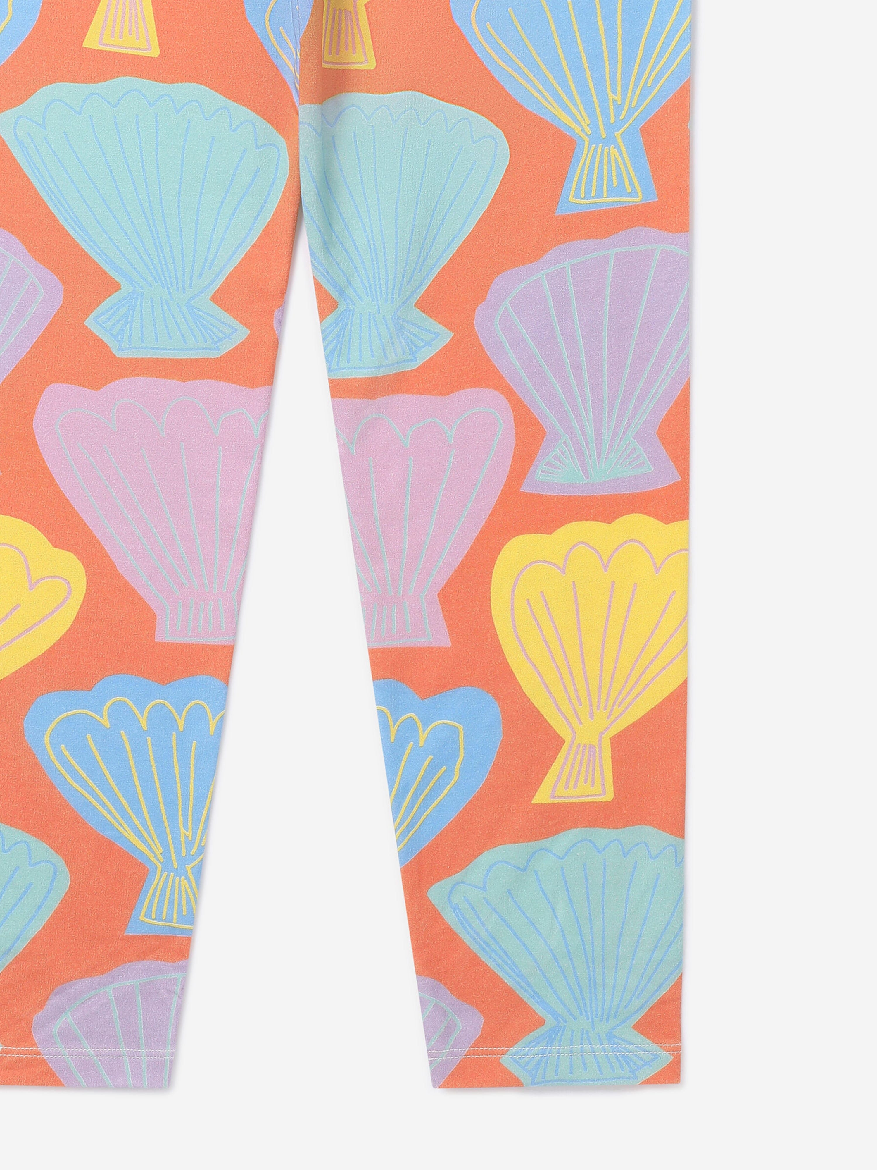 Stella McCartney Girls Shell Print Leggings in Orange