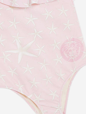 Versace Girls Starfish Logo Swimsuit in Pink