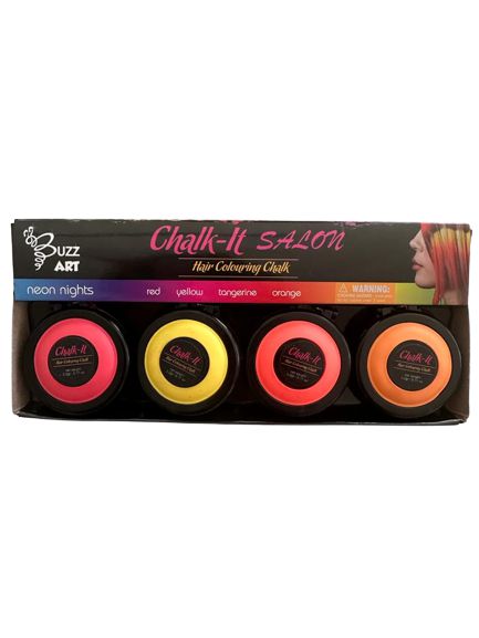 Buzz Art - Çocuklara Özel Saç Tebeşiri Neon Renkler-Dinossi