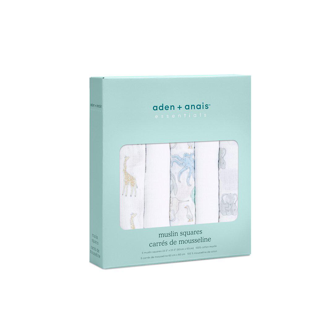aden + anais Essentials Muslin Squares - Natural History - 5 Pack-Muslin Squares-Natural History- | Natural Baby Shower