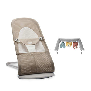 BabyBjorn Balance Soft Mesh Baby Bouncer - Grey Frame - Grey Beige-Baby Bouncers-Soft Friends Grey- | Natural Baby Shower