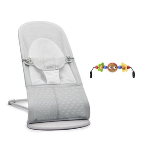 BabyBjorn Balance Soft Mesh Baby Bouncer - Grey Frame - Silver/White-Baby Bouncers-Googly Eyes Bright- | Natural Baby Shower