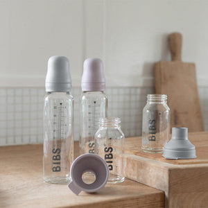 BIBS Baby Glass Bottle Complete Set - Ivory - Latex-Baby Bottles-Ivory-110ml | Natural Baby Shower
