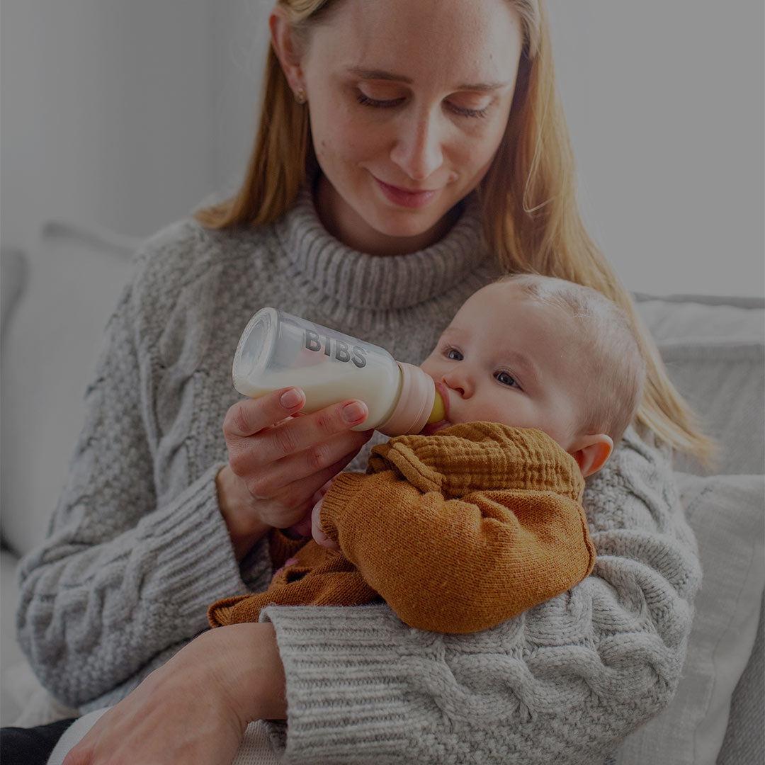 BIBS Baby Glass Bottle Complete Set - Ivory - Latex-Baby Bottles-Ivory-110ml | Natural Baby Shower