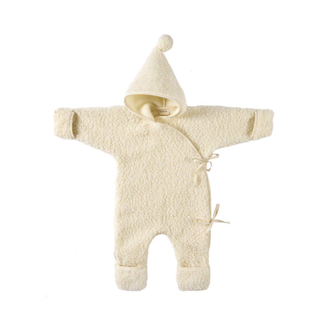BINIBAMBA Merino Sheepskin Snugglesuit - Milk-Snugglesuits-Milk-0-6m | Natural Baby Shower