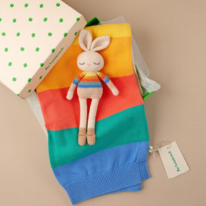 Bonnie Bunny Crochet Toy - Rainbow stripe