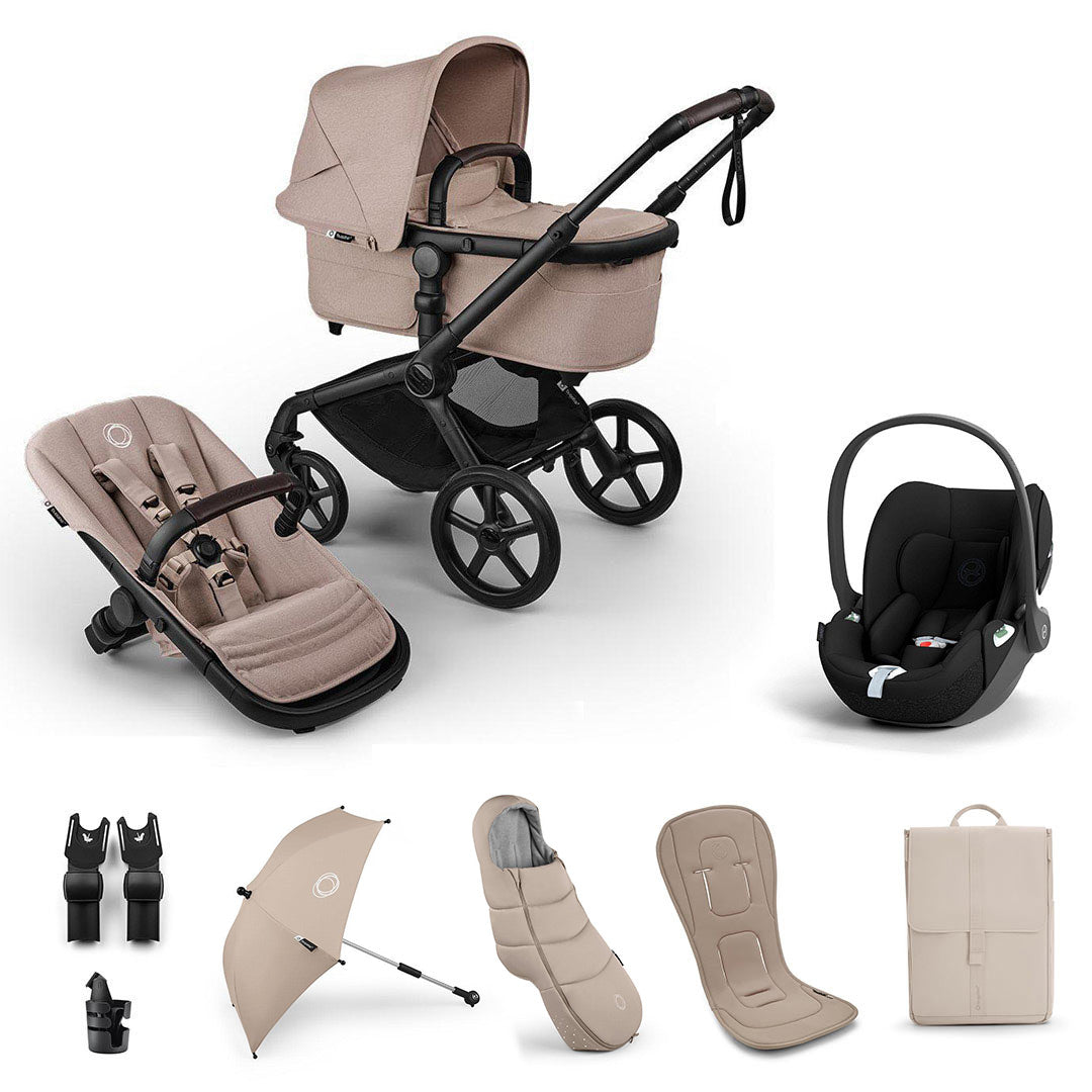 Bugaboo Fox 5 Renew Ultimate + Cloud T Travel System-Travel Systems-Desert Taupe-No Base | Natural Baby Shower