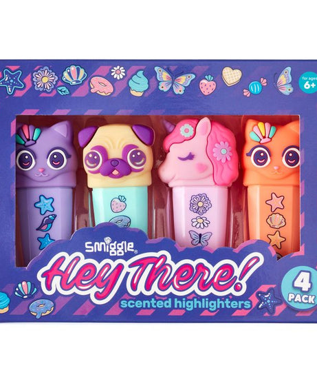 Smiggle - Hey There Fosforlu Highlighter Kalem Paketi X4-Dinossi