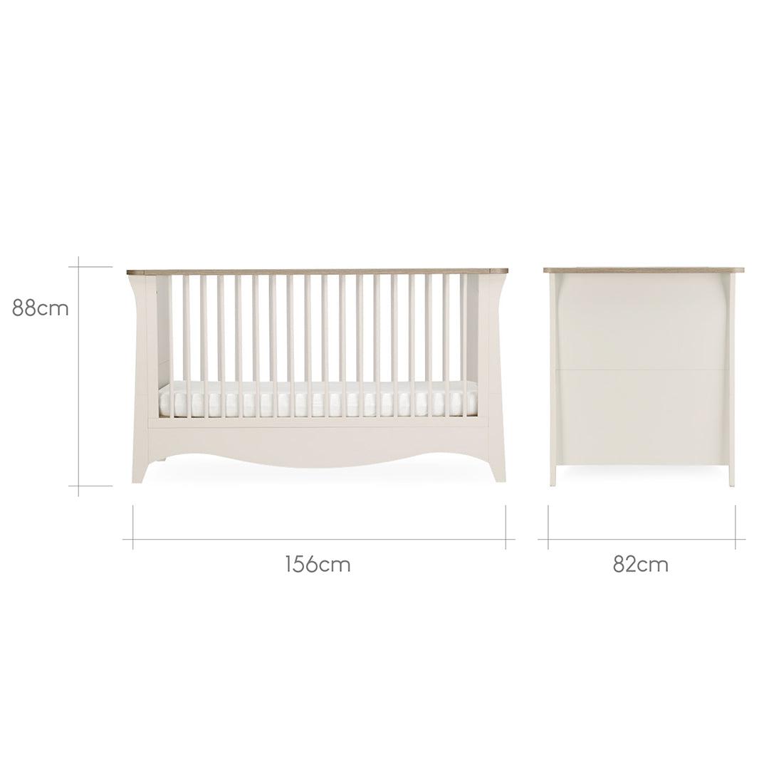 CuddleCo Clara 2 Piece Set 3-Drawer Dresser + Cot Bed - Cashmere-Nursery Sets- | Natural Baby Shower