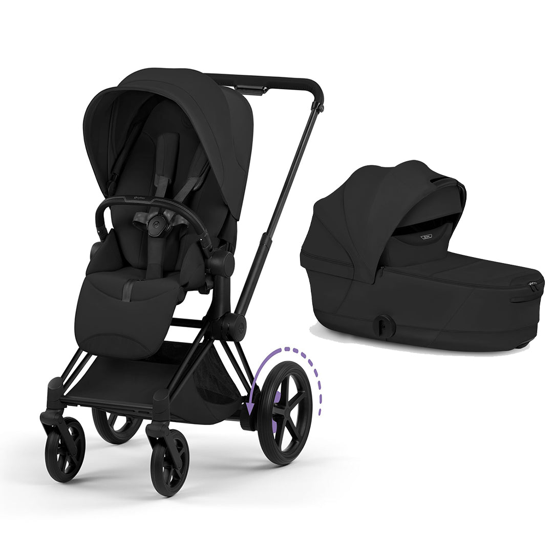 CYBEX e-Priam Style Single Pushchair-Strollers-Sepia Black-Matt Black | Natural Baby Shower