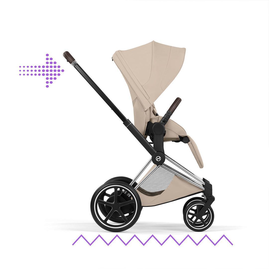 CYBEX e-Priam Style Single Pushchair-Strollers-Sepia Black-Chrome Brown | Natural Baby Shower